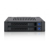 ICYDOCK MB742SP-B ICYMB030773 Rack amovible en métal pour 2 DD 2.5p SAS/SATA dans une baie externe 3.5p