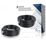 KONIG SAS-CABLE1030B KONAU026499 Cable coaxial RG59 + alimentation DC 30m