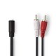 NEDIS CAGP22255BK02 NEDAU034229 Adaptateur (x1) Jack stéreo F/2 RCA M 3.5mm doré