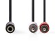NEDIS CAGP22255BK02 NEDAU034229 Adaptateur (x1) Jack stéreo F/2 RCA M 3.5mm doré