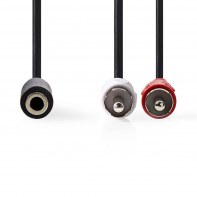 NEDAU034229 Adaptateur (x1) Jack stéreo F/2 RCA M 3.5mm doré