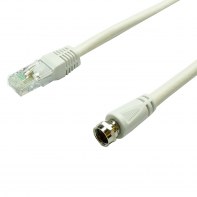 NONAU018577 Cordon RJ45 /Coax type F Mâle 75/100 Ohms 2m
