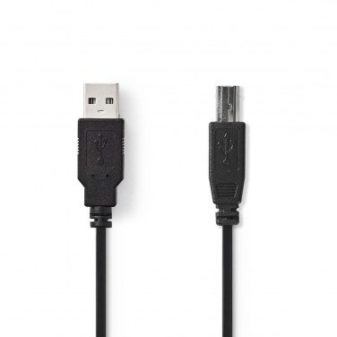 NEDIS CCGT60100BK20 NEDUS033656 Cordon USB2.0 A-B M/M 1,8m