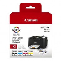 CANON 9182B004 CANCO023523 MutPack Encre PGI-1500XL Noire + 3 Couleurs CMY
