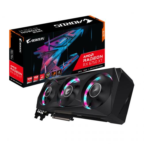GIGABYTE GV-R675XTAORUS E-12GD GIGCV040407 GIGABYTE AORUS RX 6750 XT ELITE 12G - 12Go GDDR6 - 2623MHz - 2x HDMI - 2x DP