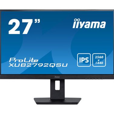 IIYAMA XUB2792QSU-B5 IIYEC040781 27p iPS WQHD 5ms 350cd/m² DVI/HDMI/DP 2x2W 2xUSB Règlable Noir