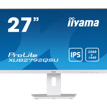 IIYAMA XUB2792QSU-W5 IIYEC041124 27p iPS WQHD 5ms 350cd/m² DVI/HDMI/DP 2x2W 2xUSB Règlable Blanc