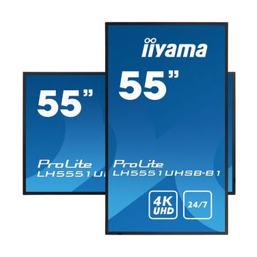 IIYAMA LH5551UHSB-B1 IIYEC141111 54,6p 4K IPS 8Ms 800cd/m² 2xHDMI-DP USB RJ45 RS232C 2x10W Remote Noir