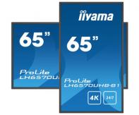 IIYAMA LH6570UHB-B1 IIYEC141115 64,5p 4K va 8ms 700cd/m² 2xHDMI 2xUSB RJ45 RS232C 2x10W Remote Noir