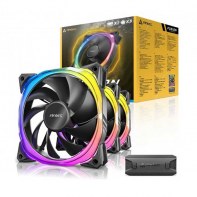 ANTEC 0-761345-57010-7 ANTVE041207 Lot de 3 Ventilateurs de boîtier PWM 120 mm avec LED RGB + contrôleur ARGB