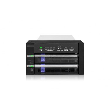 ICYDOCK MB901SPR-B ICYBT037396 MB992SKR-B Rack int. 2 baies 5.25p pour DD/SSD 3.5/2.5p SATA avec RAID intégré