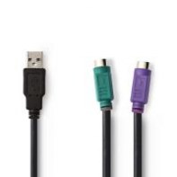 NEDIS CCGP60830BK03 NEDUS032778 Adaptateur USB vers 2 PS/2 15cm