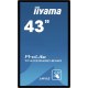 IIYAMA TF4339MSC-B1AG IIYEC138101 IIY 43p Tactile PCAP AMVA3 LED sans cadre 12 points 1920x1080 24/7 VGA/2xHDMI/DP